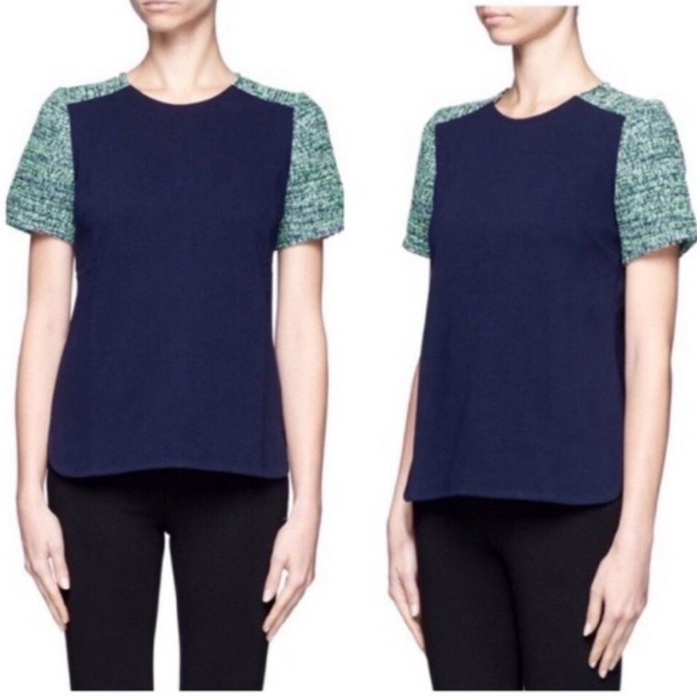 J. Crew Tweed Shoulder Blouse